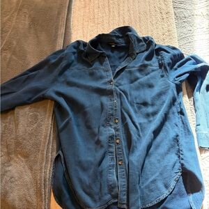 Jane & Delancey Blue Button-Up Long Sleeve Shirt. Classic Sz M. Like new